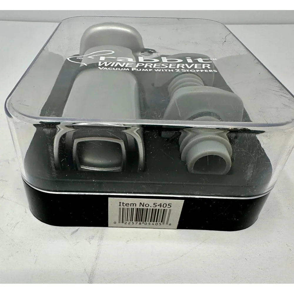 NEW! Rabbit Wine Preserver Vacuum Pump‎ With 2 Bottle Stoppers B0